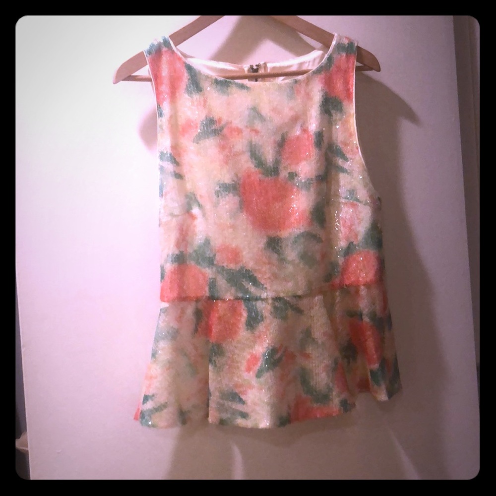 Ideal Sequined Peplum Top